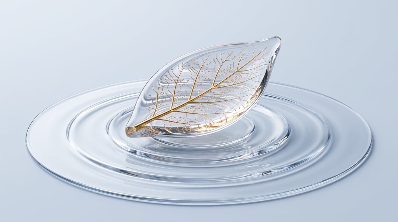 YAPRA 3D HDR Concentric Glass Ripples & Neural Crystal Leaf